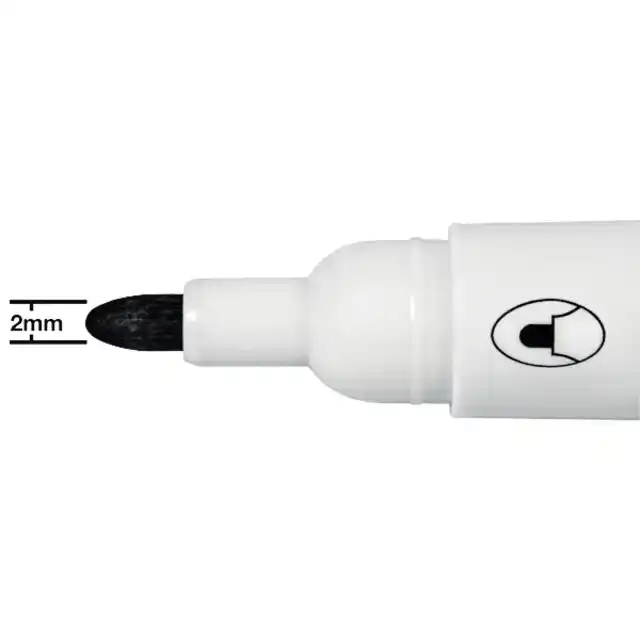 WHITEBOARDMARKER NOBO GLIDE ROND ZWART
