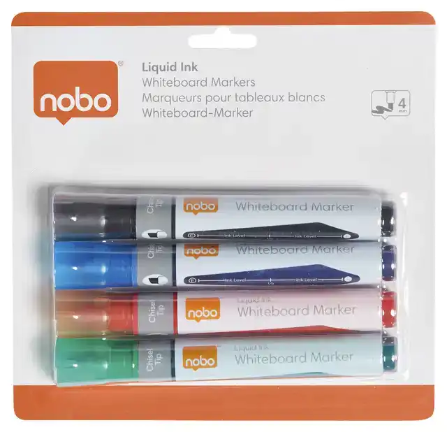 WHITEBOARDMARKER NOBO LIQUID SCHUIN ASS