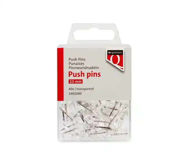 PUSH PINS QUANTORE TRANSPARANT 40 STUKS