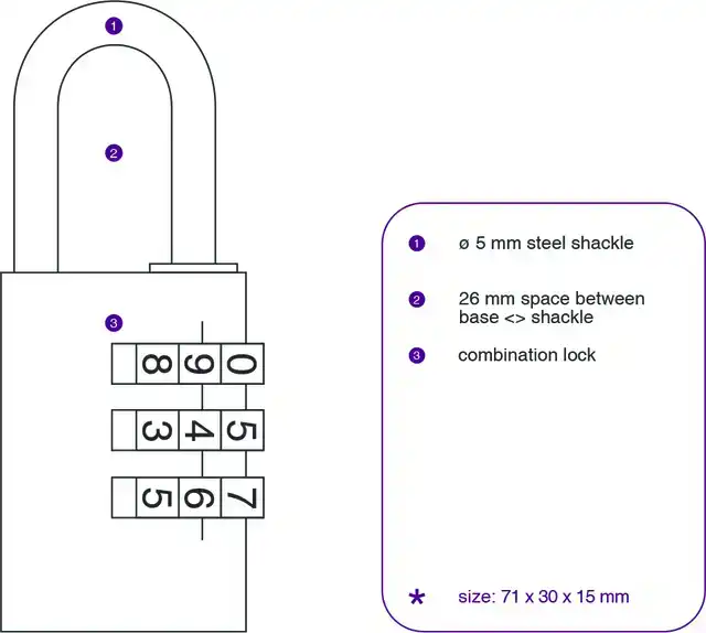 HANGSLOT PAVO MET CIJFERSLOT 41X28X12MM