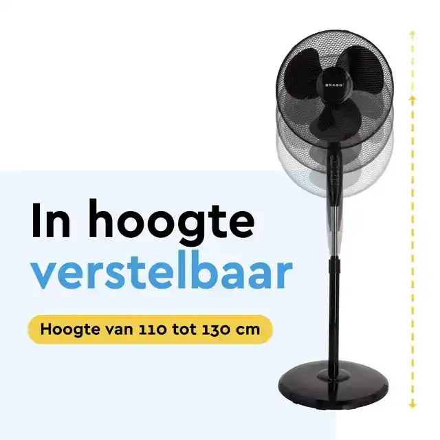 STATIEFVENTILATOR BRASQ MET REMOTE 40CM