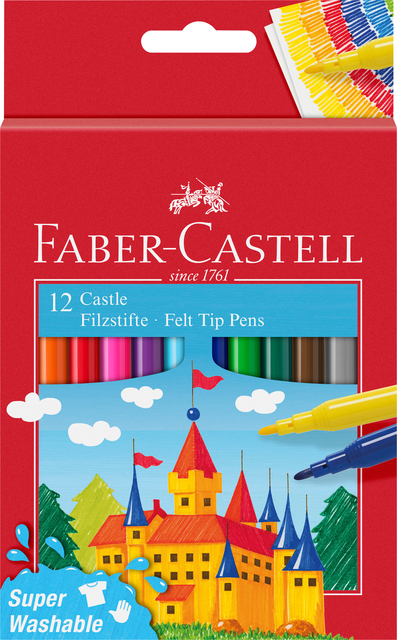 VILTSTIFT FABER-CASTELL 12 STUKS KARTON ETUI ASSORTI