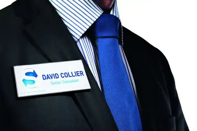 BADGE DURABLE MET COMBIKLEM 40X105MM