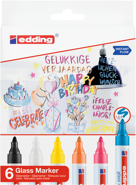 VILTSTIFT EDDING 95 GLASBORD INCL WIT