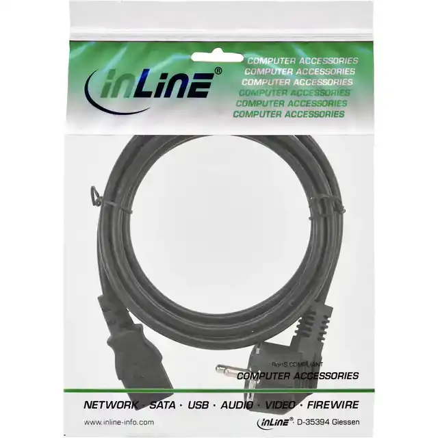 KABEL INLINE STROOM C13 RT - CEE7/7 HS