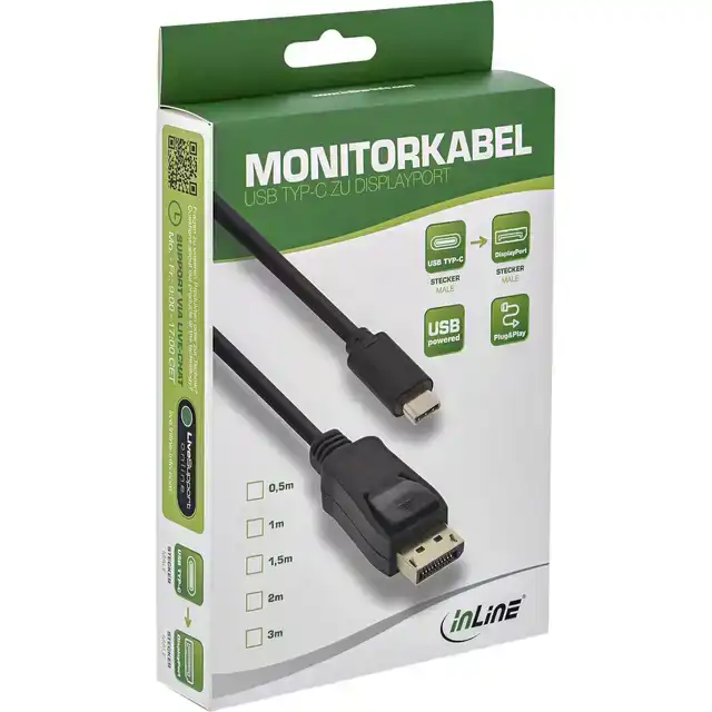 KABEL INLINE USB-C DISPLAYPT 3.1 4K M/M