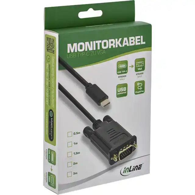 KABEL INLINE USB-C VGA 3.1 M/M 2 M