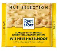 RITTER SPORT WIT HELE HAZELNOOT TABLET