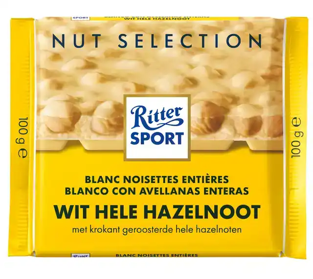 RITTER SPORT WIT HELE HAZELNOOT TABLET