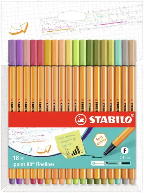 FINELINER STABILO POINT 88/18 F ASS