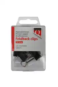 FOLDBACK CLIPS QUANTORE 19MM ASSORTI 12