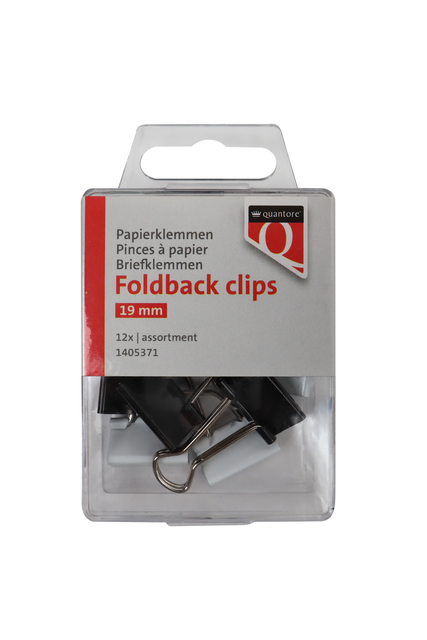 FOLDBACK CLIPS QUANTORE 19MM ASSORTI 12