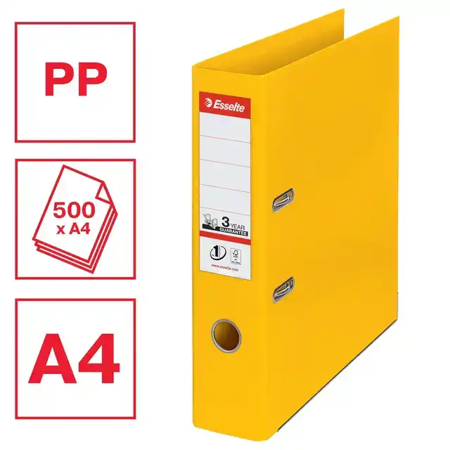 ORDNER ESSELTE NO 1 POWER PP 75MM GEEL