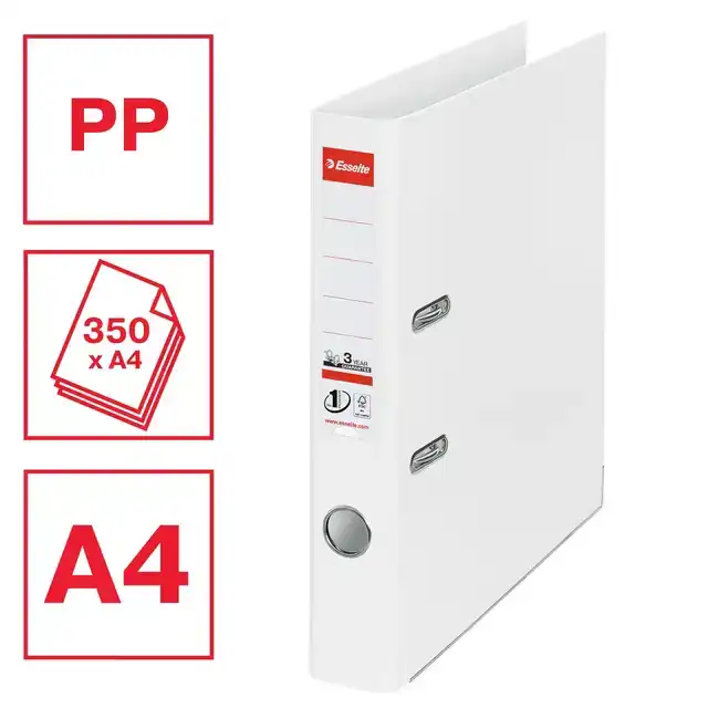 ORDNER ESSELTE NO 1 POWER PP 50MM WIT