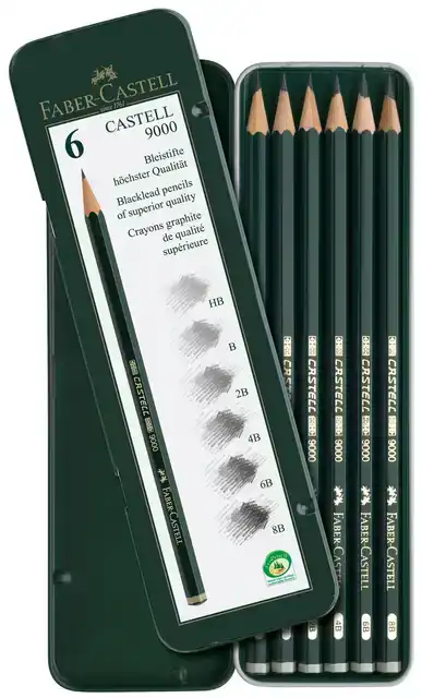 POTLOOD FABER-CASTELL 9000 6 HARDHEDEN