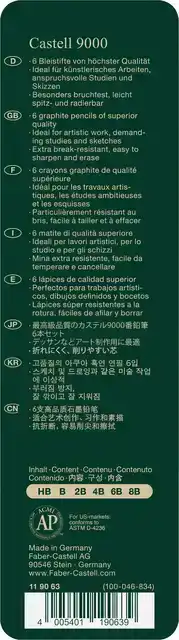 POTLOOD FABER-CASTELL 9000 6 HARDHEDEN