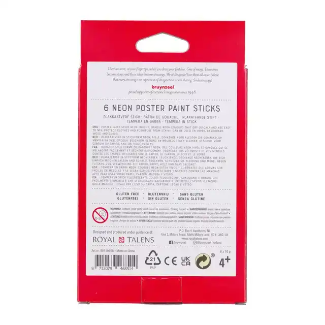 VERFSTIFT BRUYNZEEL KIDS 6ST ASS NEON