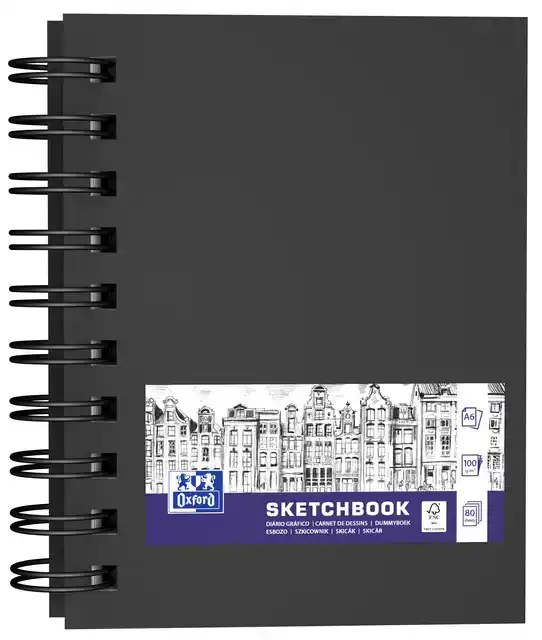 SCHETSBOEK OXFORD A6 80 VEL SPIRAAL