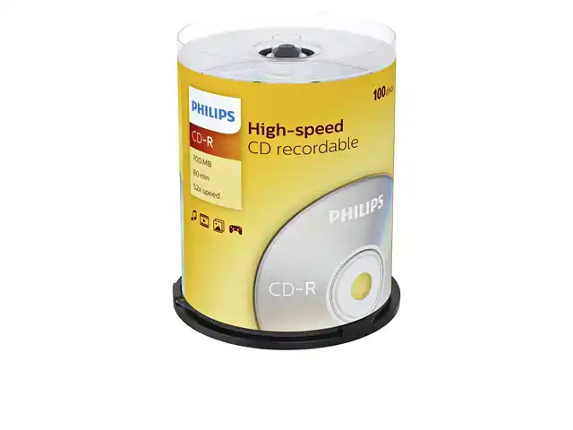 CD-R PHILIPS 80MIN 700MB 52X SP (100)