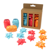 KRULLINT EN STRIK ROOD/ORANJE/BLAUW