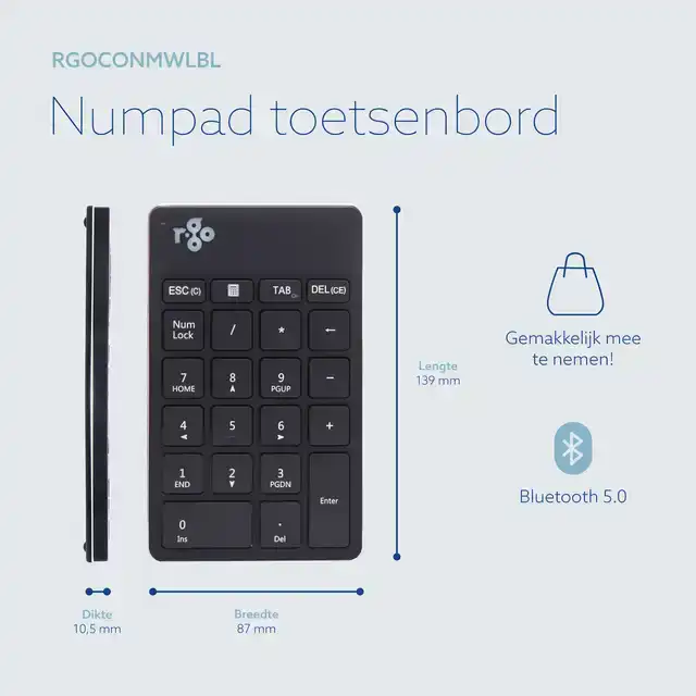 TOETSENBORD R-GO ERGONOMISCH NUMPAD