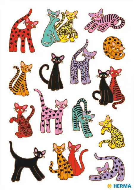 DÃ©COR STICKER ABSTRACTE KATTEN