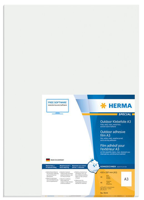 ETIKET HERMA 9544 A3 297X420MM WEERVAST