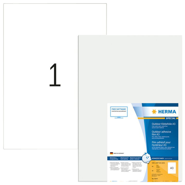 ETIKET HERMA 9544 A3 297X420MM WEERVAST