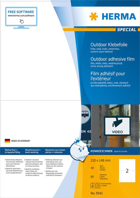 ETIKET HERMA 9541 A4 210X148MM WEERVAST