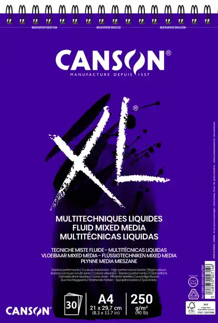 MIXED MEDIAPAPIER CANSON XL 250GR A4