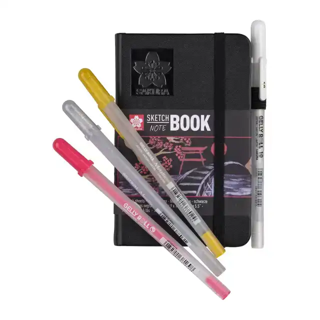 SCHETSBOEK SAKURA 80 ZWARTE VELLEN