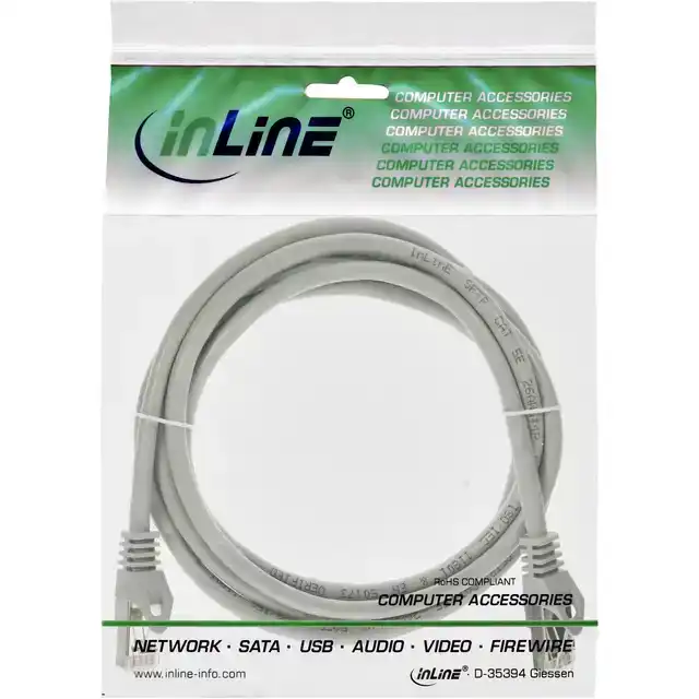 KABEL INLINE U UTP CAT5E 2 METER GRIJS