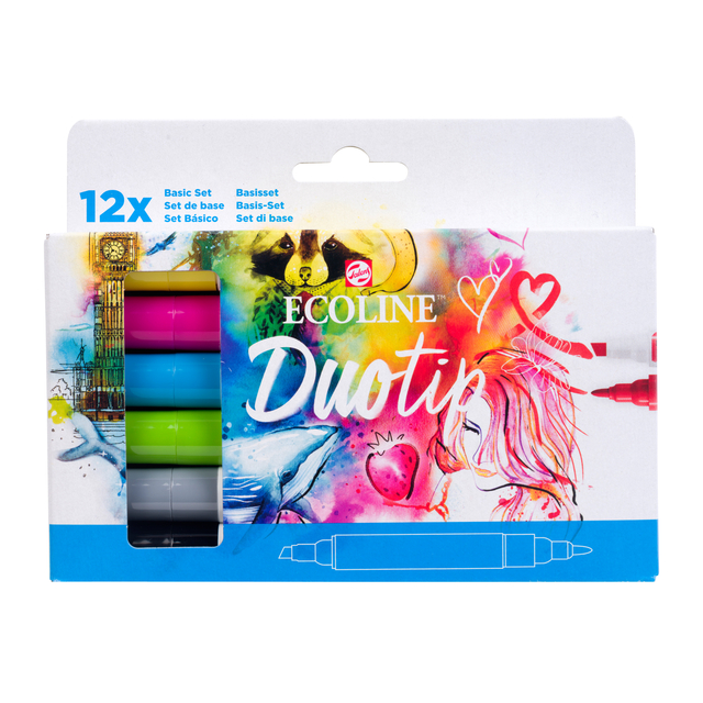 DUOTIP MARKER ECOLINE BASIS SET 12