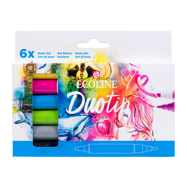 DUOTIP MARKER ECOLINE BASIS SET 6