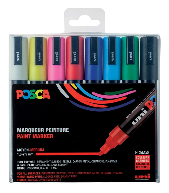 PAINTMARKER UNI POSCA PC5M M 8ST