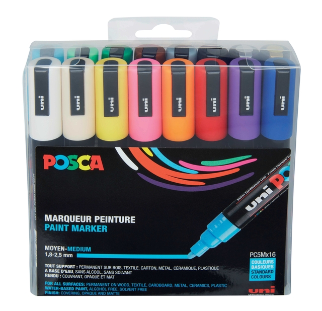 VERFSTIFT POSCA PC5M M 16ST ASSORTI