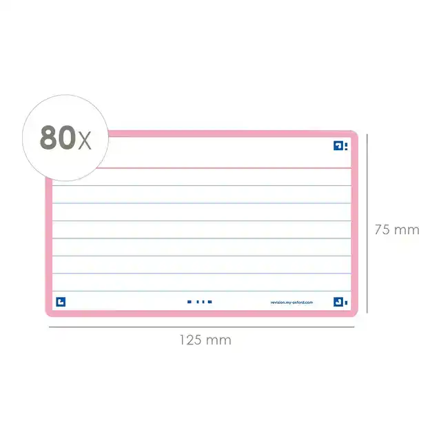 FLASHCARD OXF 2.0 75X125MM 80VEL 250GR
