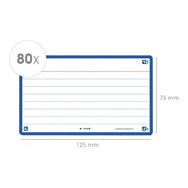 FLASHCARD OXF 2.0 75X125MM 80VEL 250GR