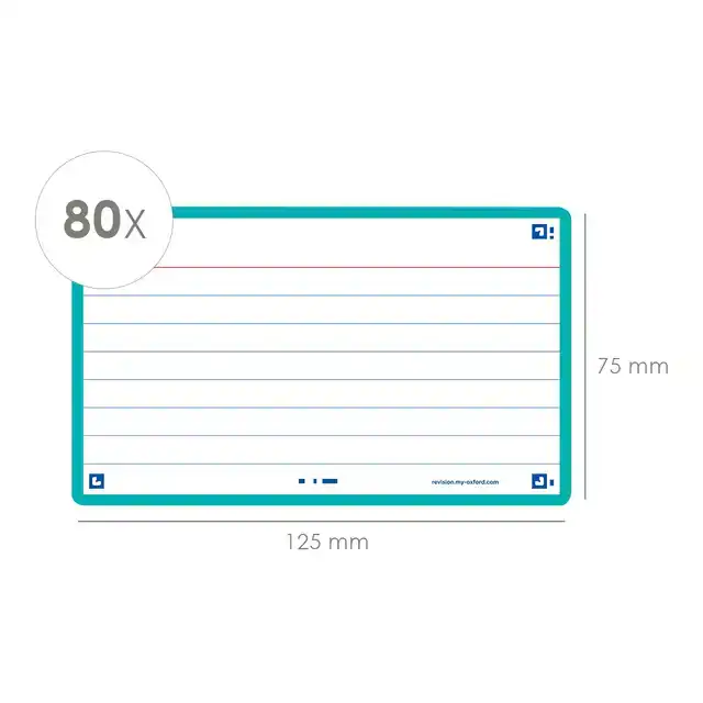 FLASHCARD OXF 2.0 75X125MM 80VEL 250GR