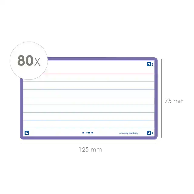 FLASHCARD OXF 2.0 75X125MM 80VEL 250GR