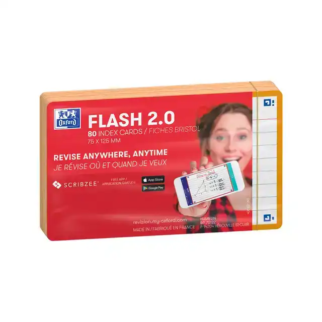FLASHCARD OXF 2.0 75X125MM 80VEL 250GR