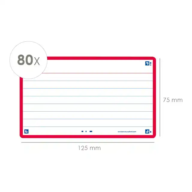 FLASHCARD OXF 2.0 75X125MM 80VEL 250GR