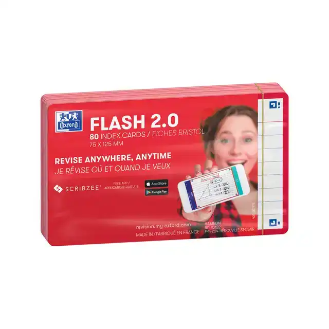 FLASHCARD OXF 2.0 75X125MM 80VEL 250GR
