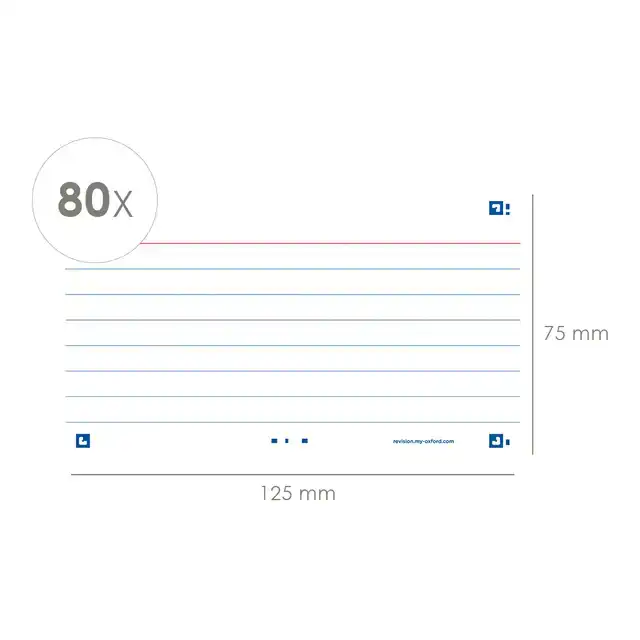 FLASHCARD OXF 2.0 75X125MM 80VEL 250GR