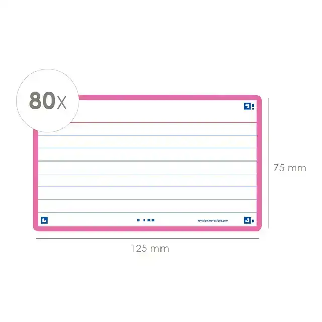 FLASHCARD OXF 2.0 75X125MM 80VEL 250GR