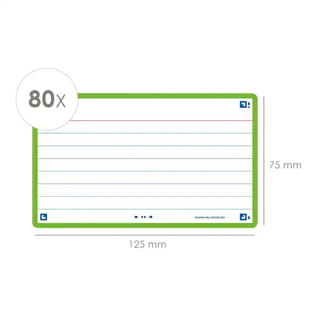 FLASHCARD OXF 2.0 75X125MM 80VEL 250GR