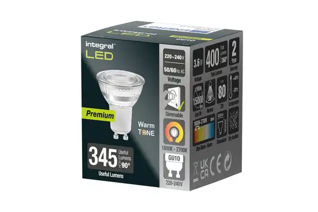 LEDLAMP INTEGRAL GU10 1800-2700K WARM