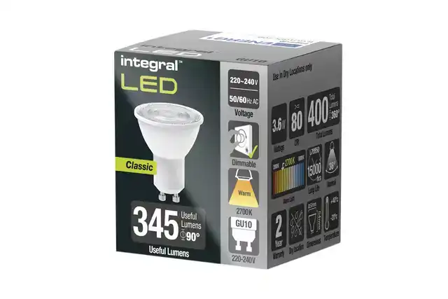 LEDLAMP INTEGRAL GU10 2700K WARM WIT