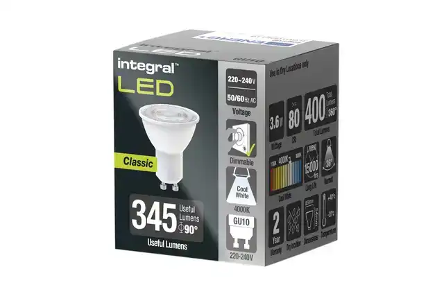 LEDLAMP INTEGRAL GU10 4000K KOEL WIT