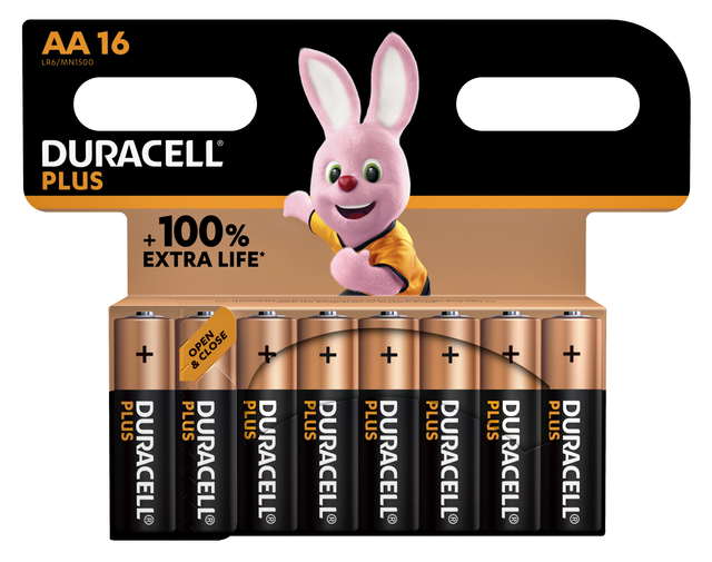 BATTERIJ DURACELL PLUS AA 16ST
